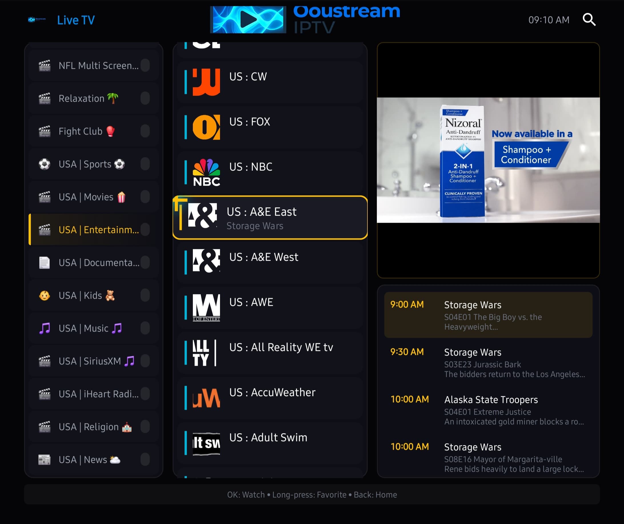 Ooustream IPTV - Live TV